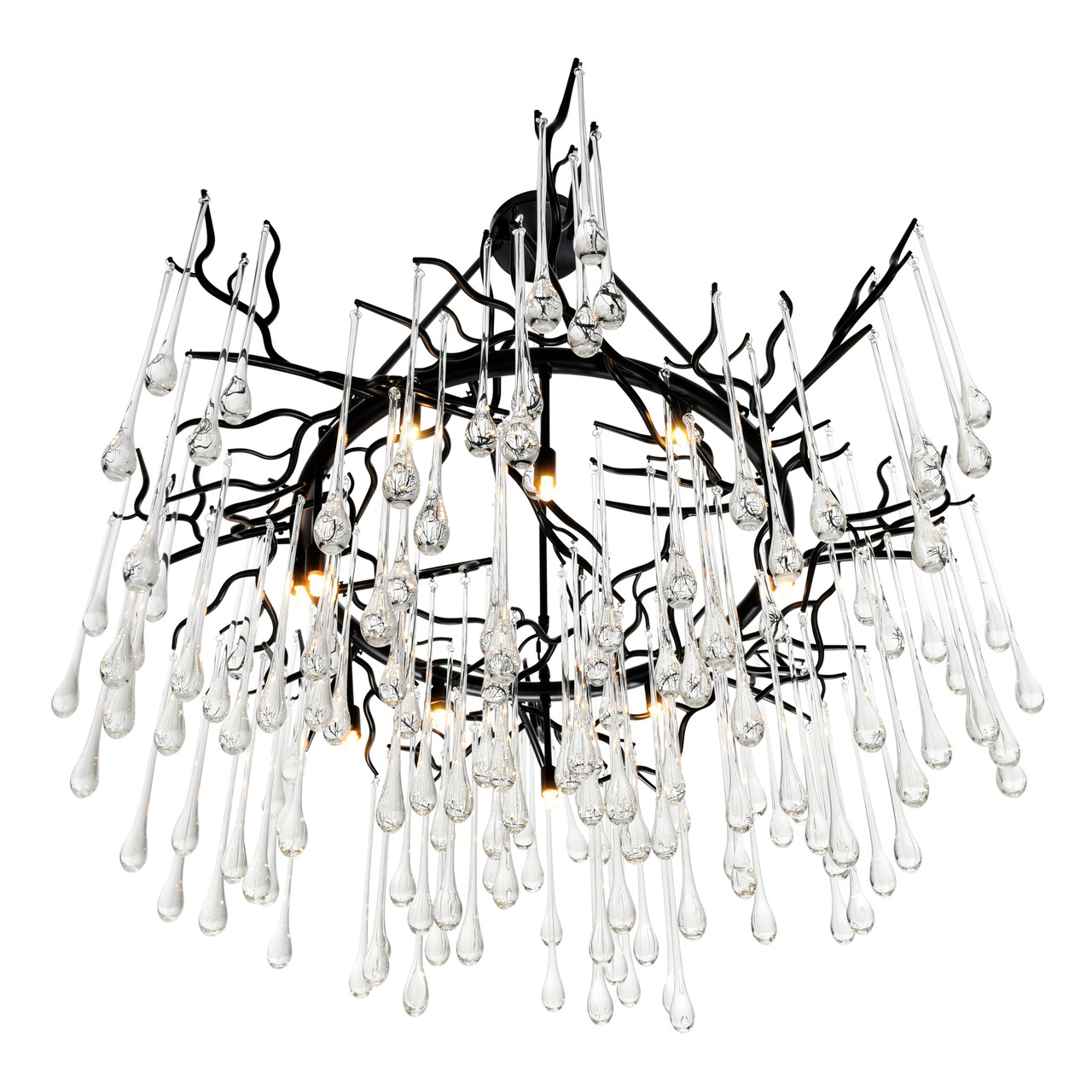 CWI LIGHTING 1094P43-12-101 Anita 12 Light Chandelier With Black Finish