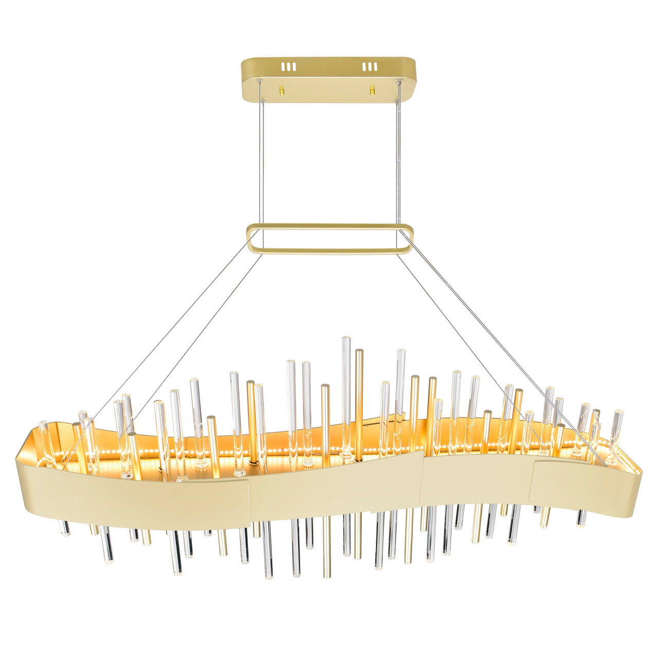 CWI LIGHTING 1245P40-602 Millipede 40 in LED Satin Gold Chandelier