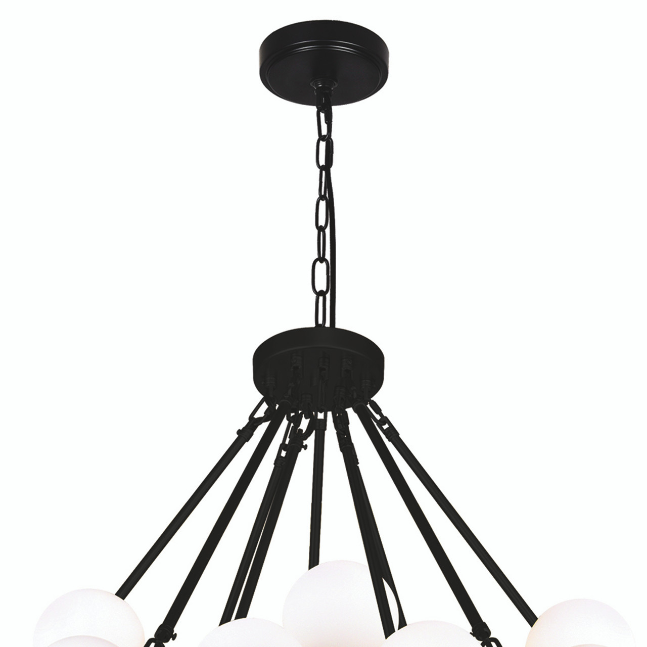 CWI LIGHTING 1020P39-70-101 Arya 70 Light Chandelier With Black Finish