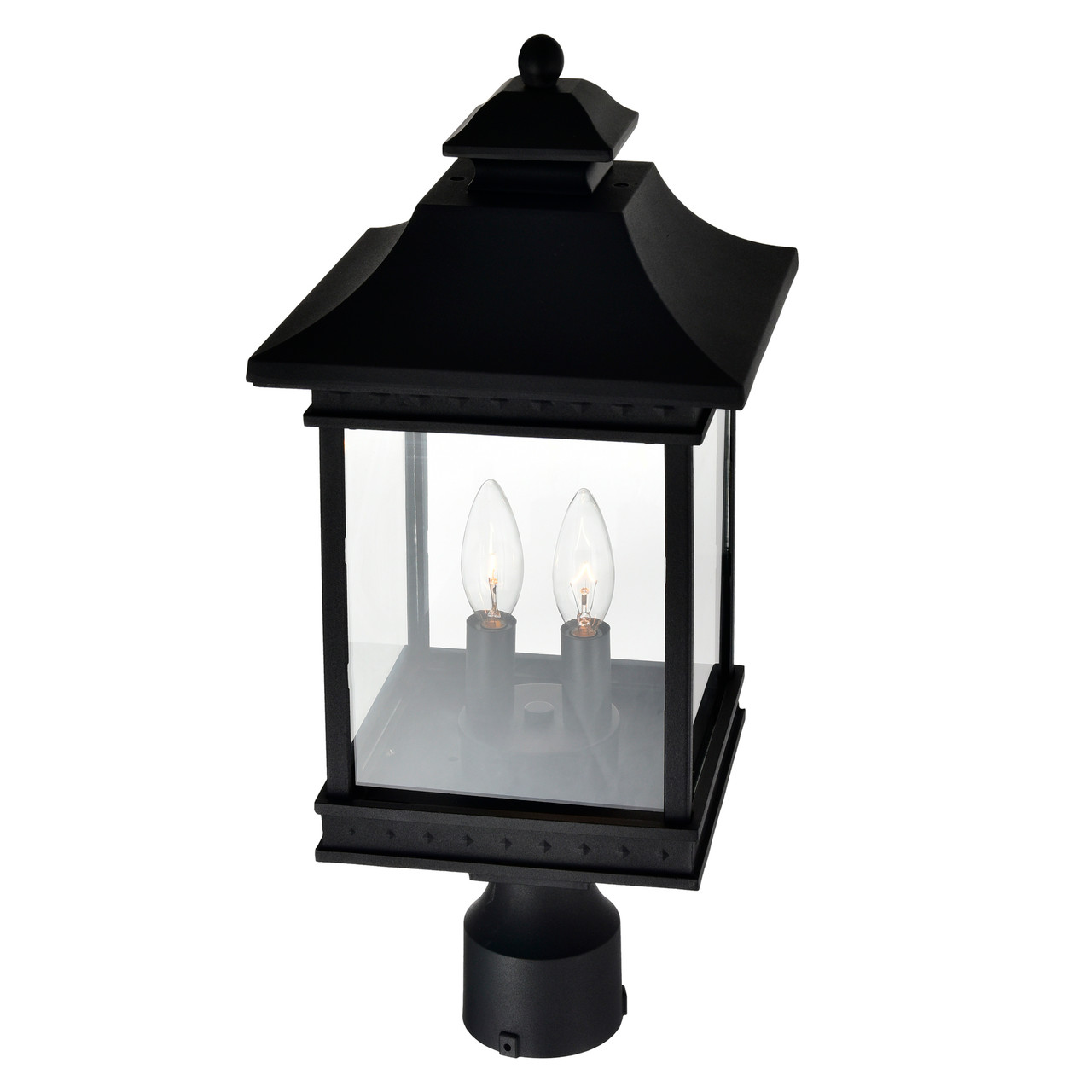 CWI LIGHTING 0416PT9-2-101 Cleveland 2 Light Black Outdoor Lantern Head