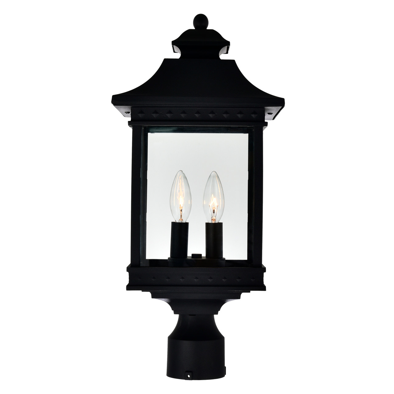 CWI LIGHTING 0416PT9-2-101 Cleveland 2 Light Black Outdoor Lantern Head