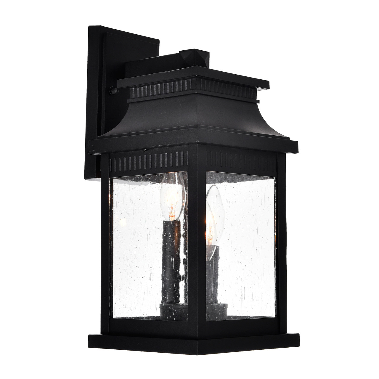 CWI LIGHTING 0418W7S-3 Milford 3 Light Outdoor Black Wall Lantern