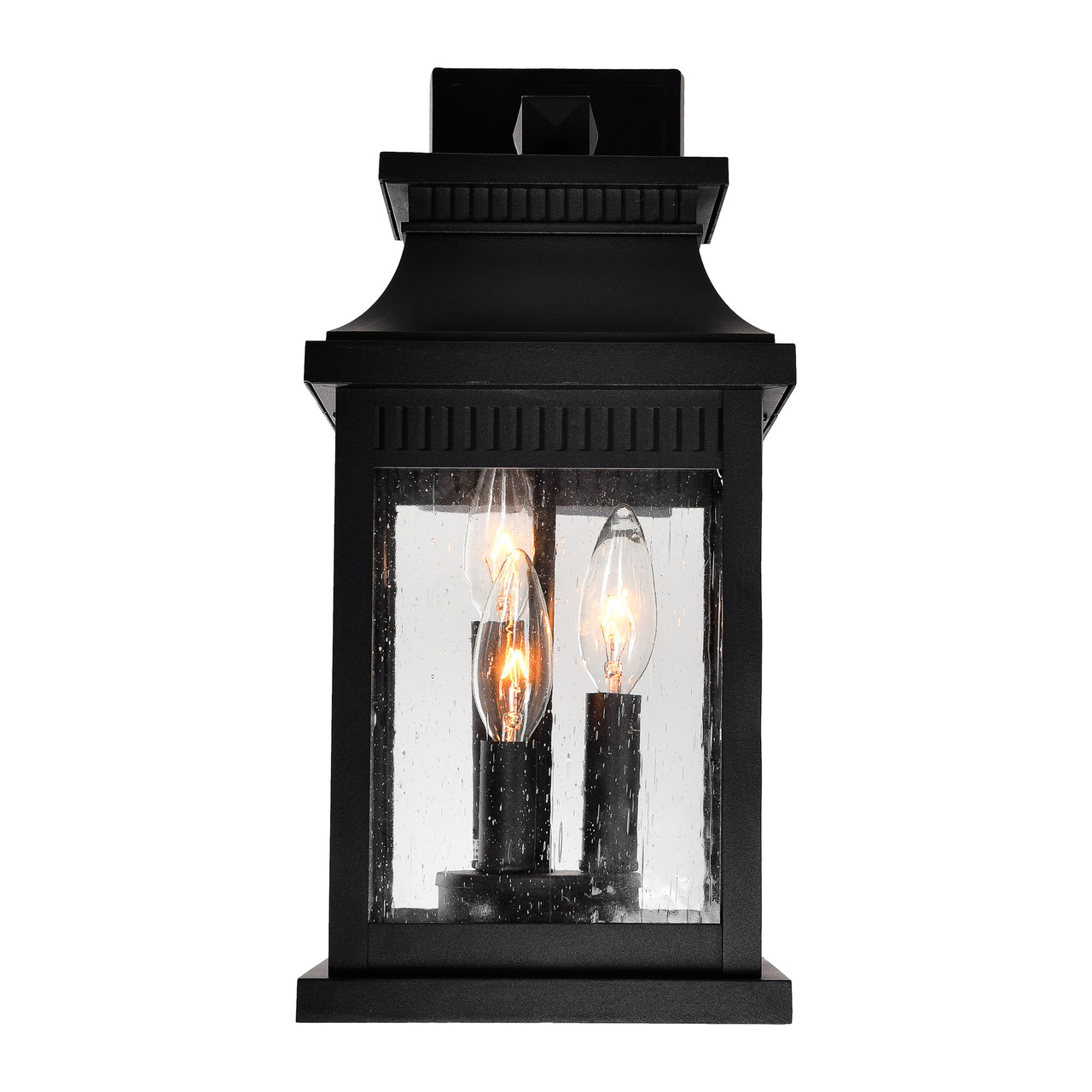 CWI LIGHTING 0418W7S-3 Milford 3 Light Outdoor Black Wall Lantern