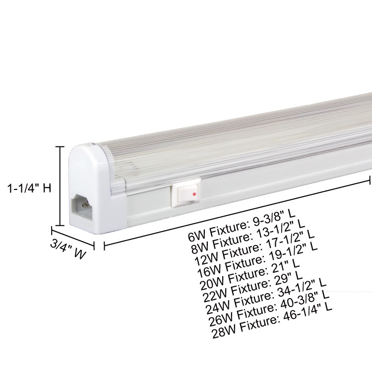 JESCO Lighting SG4-16/64-W Sleek Plus Grounded 16W T4 Bi-Pin Linear Fluorescent, 6400K, White SG4-16/64-WH