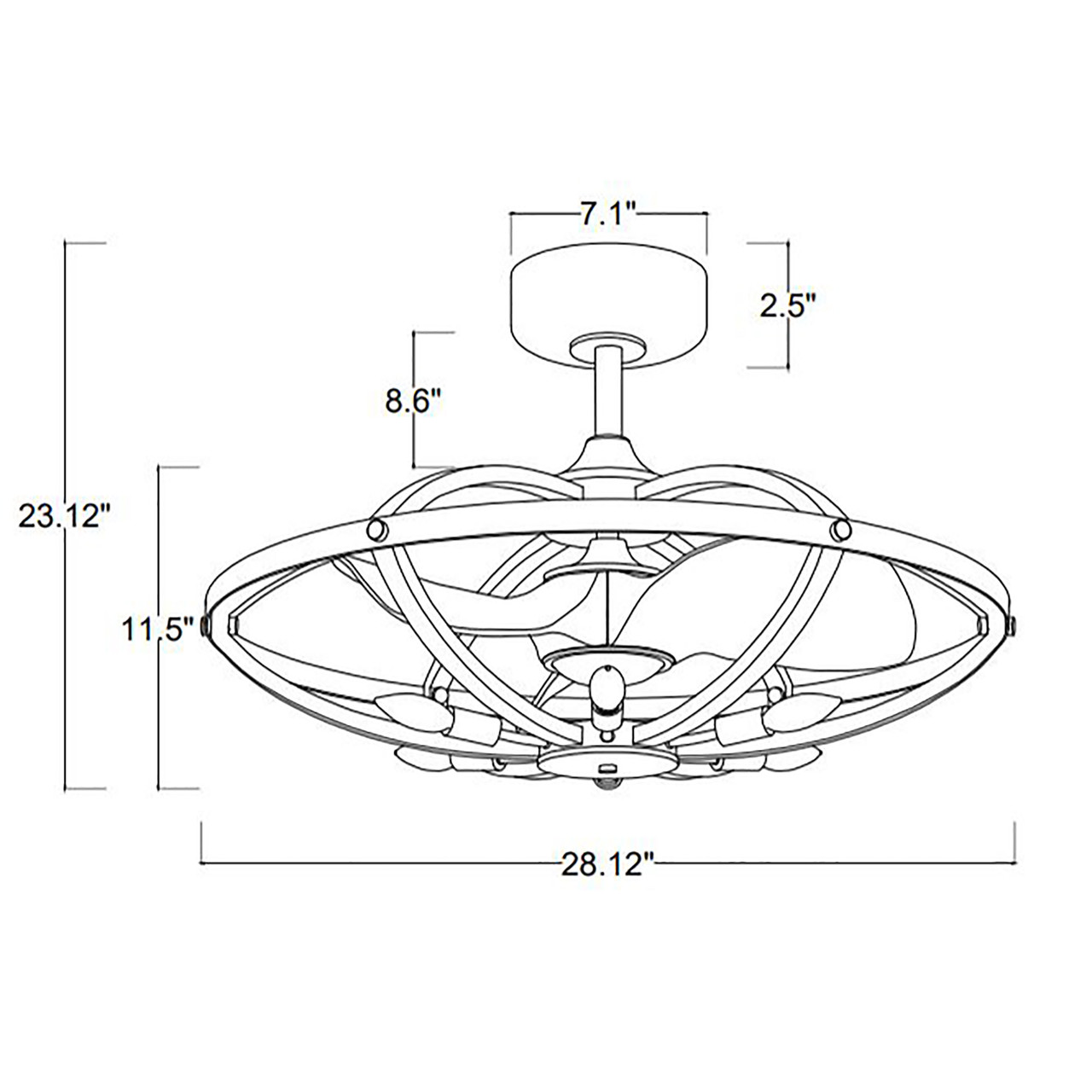 WAREHOUSE OF TIFFANY'S DL03P02IS Dariin 28.3 in. 6-Light Indoor Matte Black Finish Ceiling Fan with Light Kit and Remote