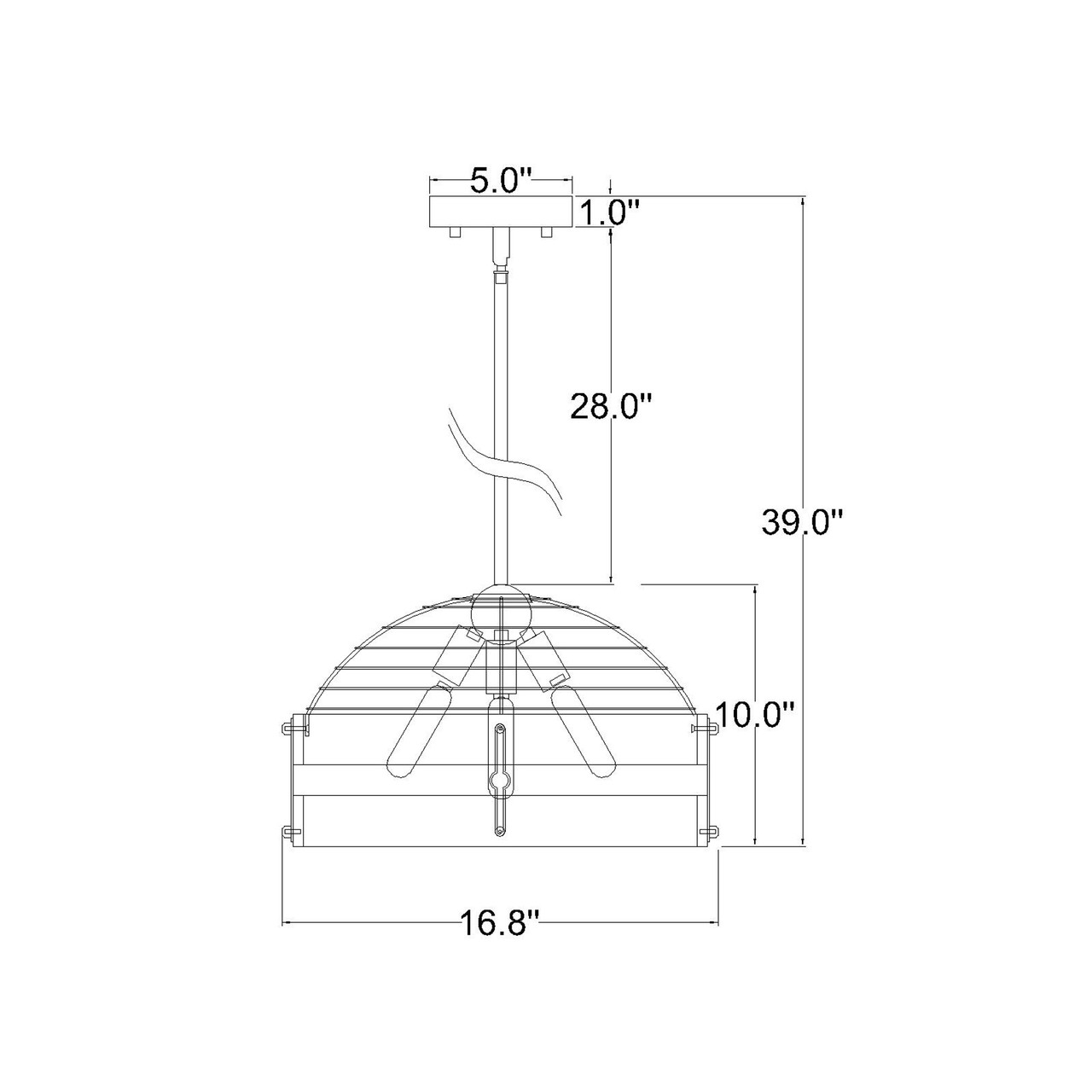 WAREHOUSE OF TIFFANY'S FD10009/3BL Ivana 17 in. 3-Light Indoor Matte Black Finish Chandelier with Light Kit