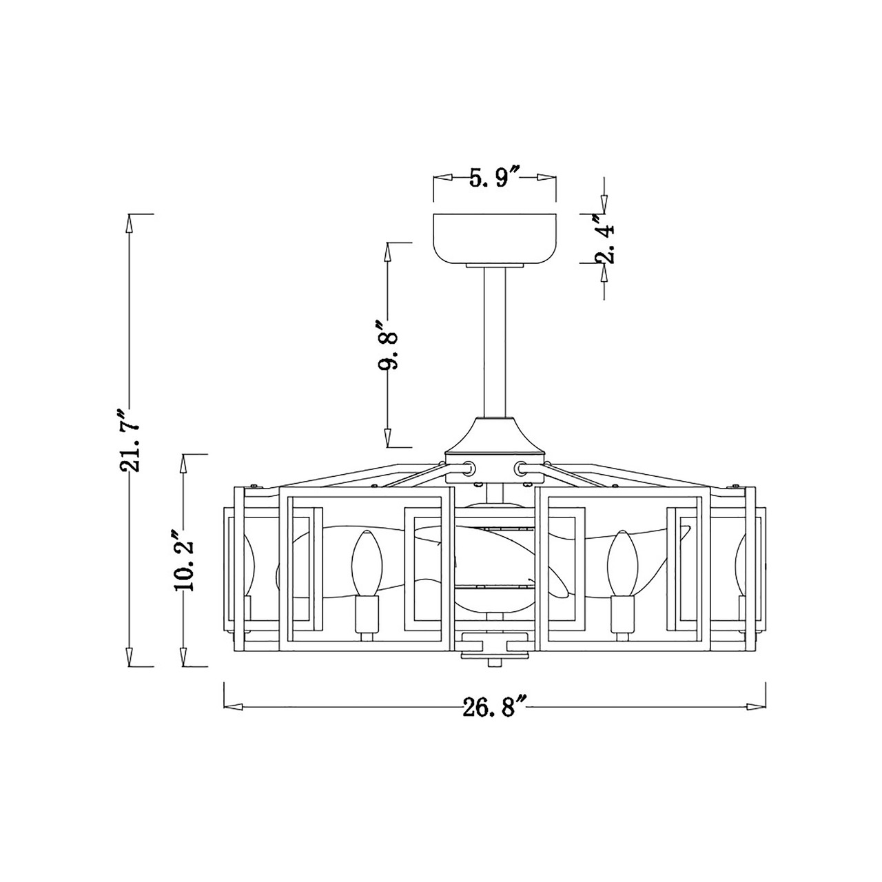 WAREHOUSE OF TIFFANY'S DW01W05AS Neske 26.8 in. Indoor Silver Finish Ceiling Fan with Light Kit and Remote