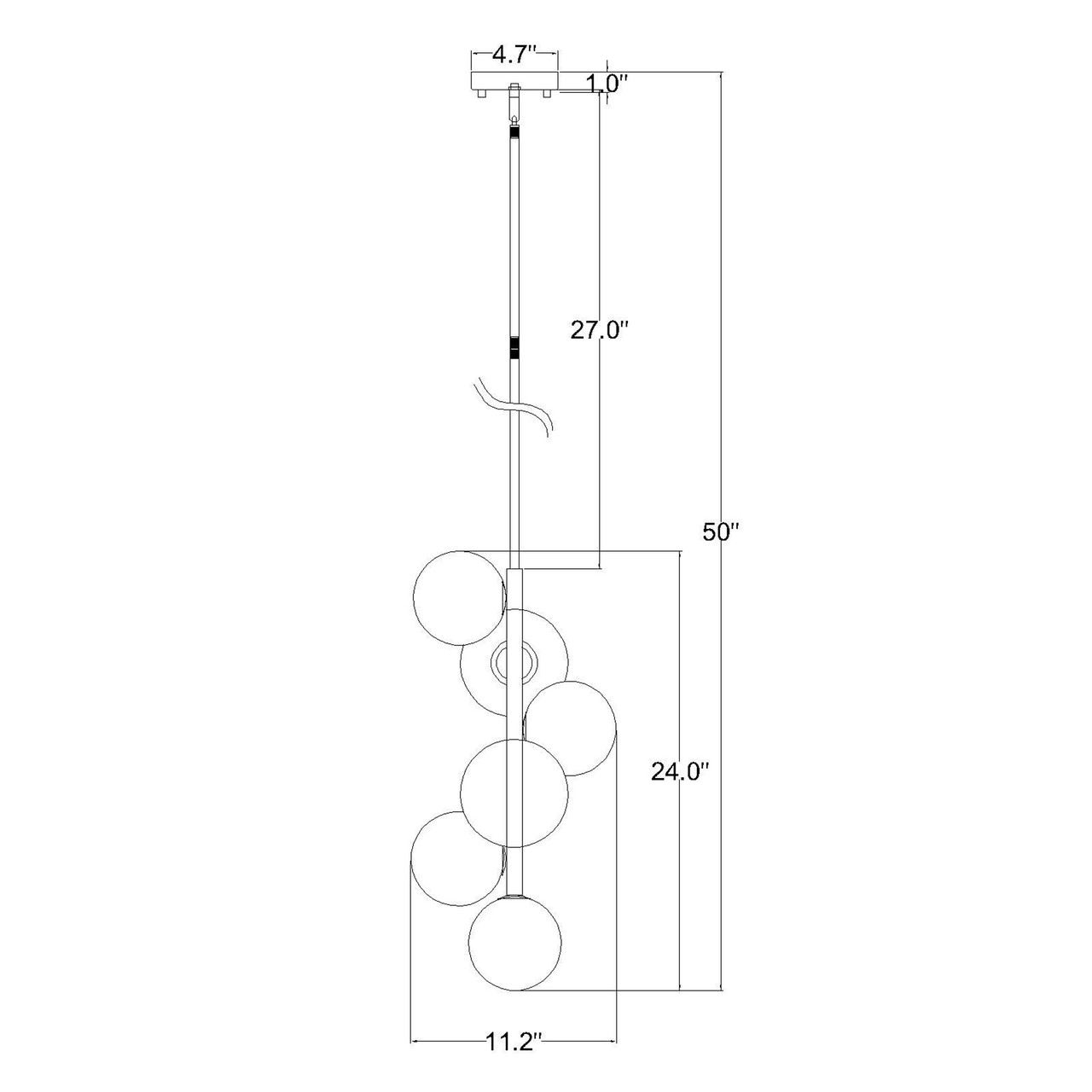 WAREHOUSE OF TIFFANY'S FD10021/6KB Tsukiko 11 in. 6-Light Indoor Matte Black Finish Chandelier with Light Kit