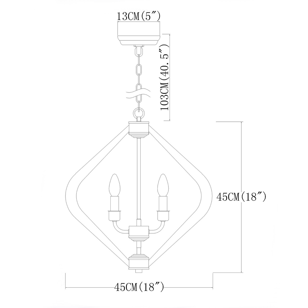 WAREHOUSE OF TIFFANY'S IMP810/4 Vissent 18 in. 4-Light Indoor Faux Wood Grain Finish Chandelier with Light Kit