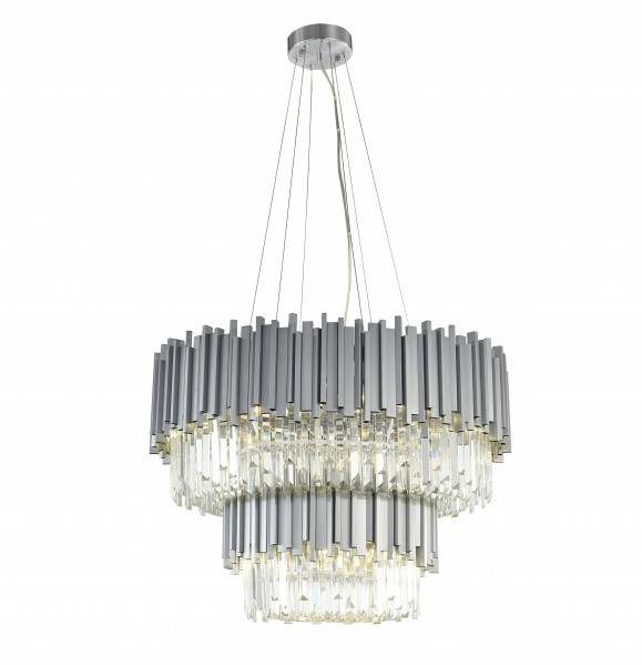 BETHEL INTERNATIONAL MU113C30SN 12-Light Chandelier, Satin Nickel