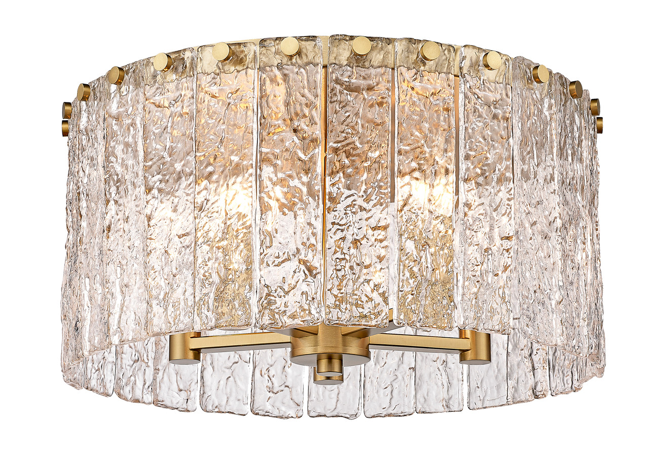 Z-LITE 1943F16-MGLD 5 Light Flush Mount, Modern Gold