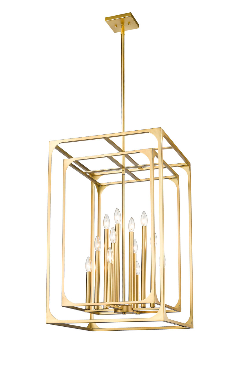 Z-LITE 3038-12RB 12 Light Chandelier, Rubbed Brass