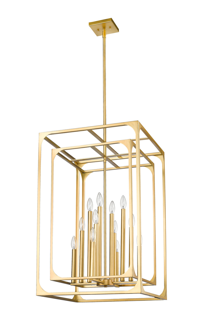 Z-LITE 3038-12RB 12 Light Chandelier, Rubbed Brass