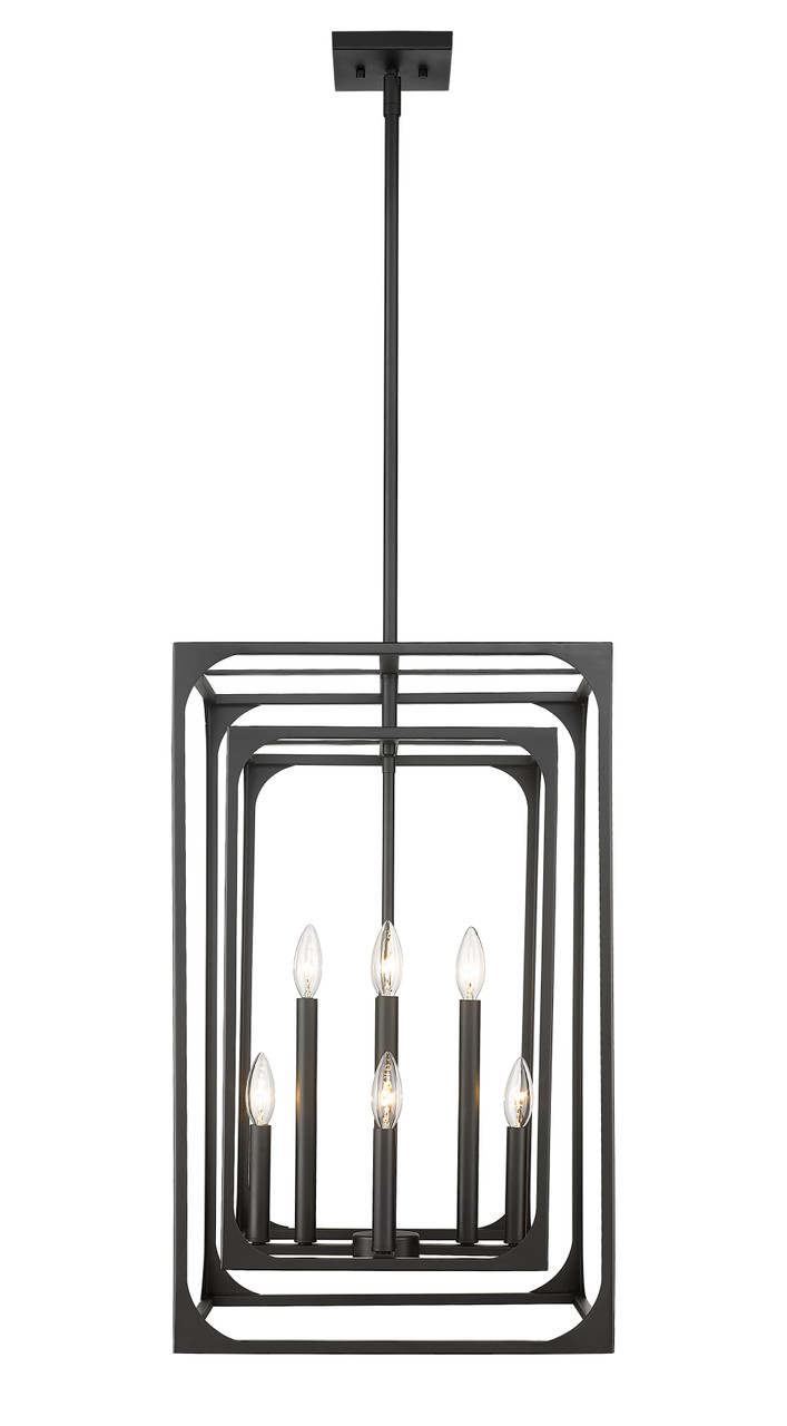 Z-LITE 3038-8MB 8 Light Chandelier, Matte Black