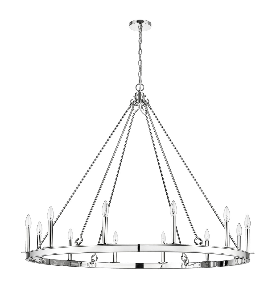 Z-LITE 482R-12PN 12 Light Chandelier, Polished Nickel