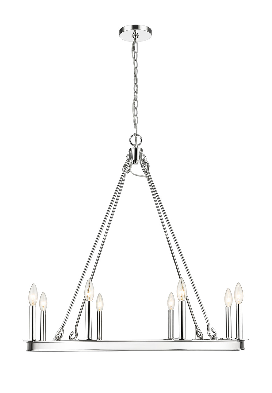 Z-LITE 482R-8PN 8 Light Chandelier, Polished Nickel