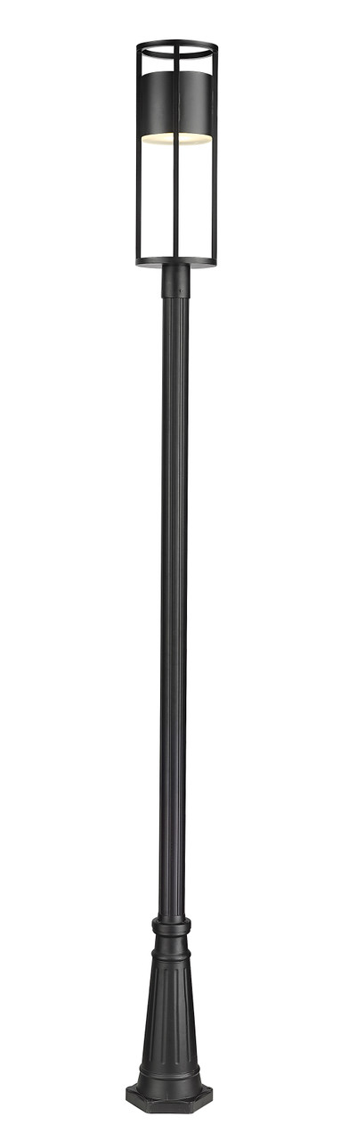 Z-LITE 517PHB-519P-BK-LED 1 Light Outdoor Post Mounted Fixture, Black