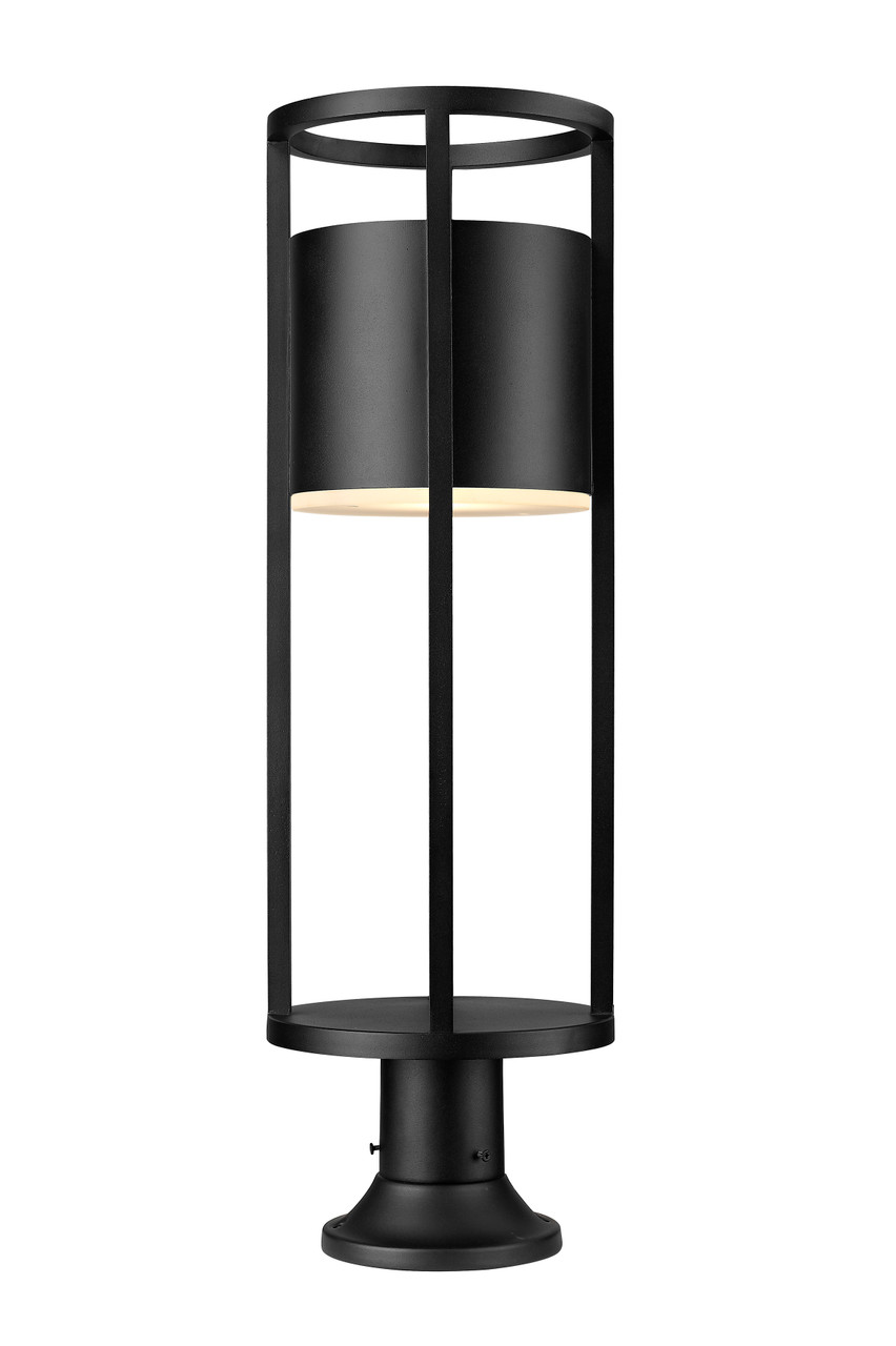 Z-LITE 517PHB-553PM-BK-LED 1 Light Outdoor Pier Mounted Fixture, Black