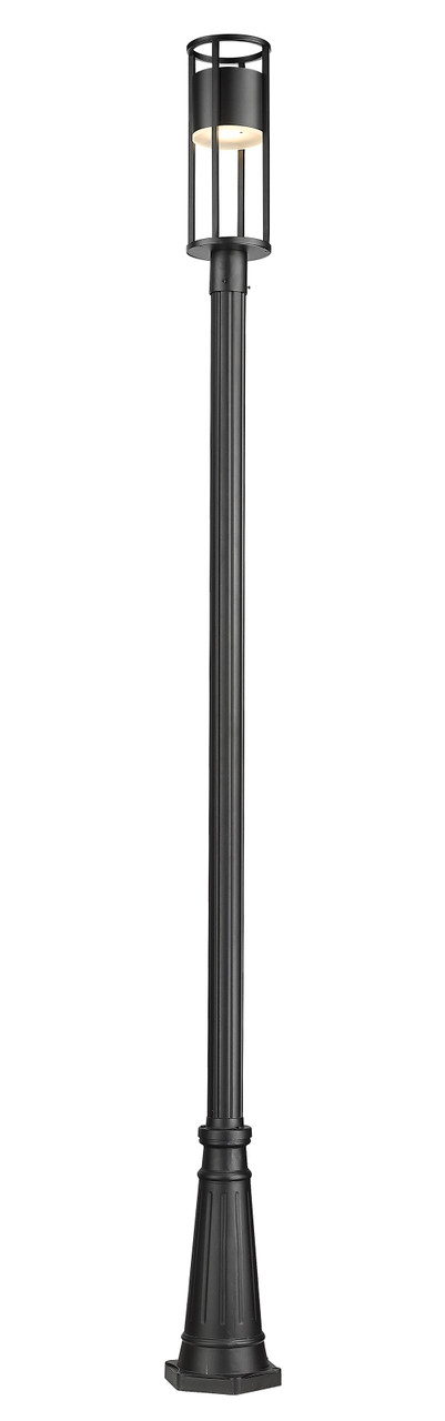 Z-LITE 517PHM-519P-BK-LED 1 Light Outdoor Post Mounted Fixture, Black