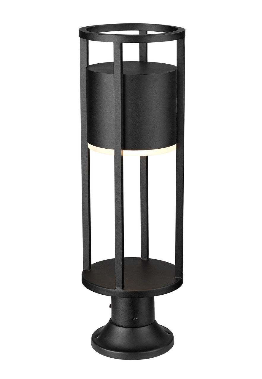 Z-LITE 517PHM-553PM-BK-LED 1 Light Outdoor Pier Mounted Fixture, Black