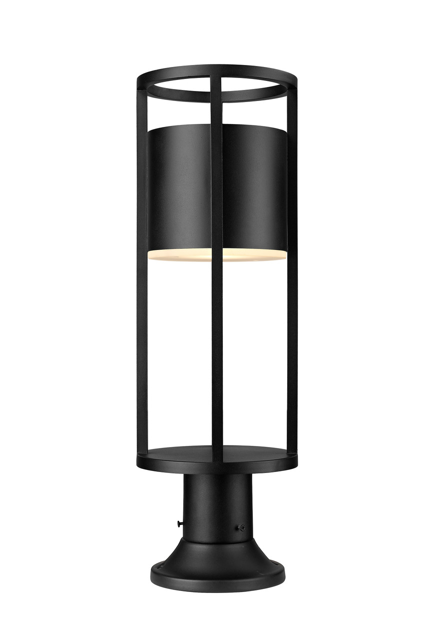 Z-LITE 517PHM-553PM-BK-LED 1 Light Outdoor Pier Mounted Fixture, Black