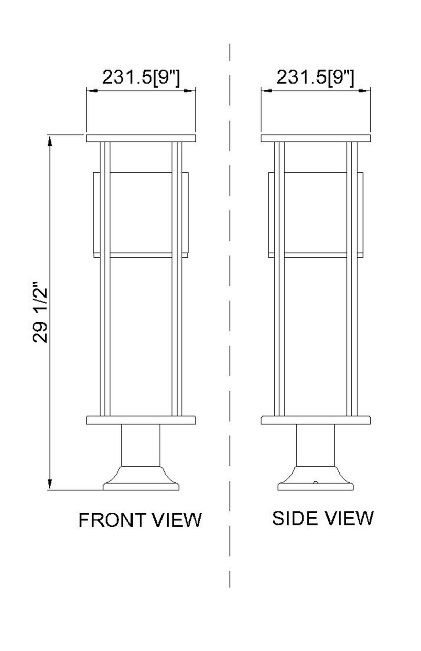 Z-LITE 517PHM-553PM-BK-LED 1 Light Outdoor Pier Mounted Fixture, Black