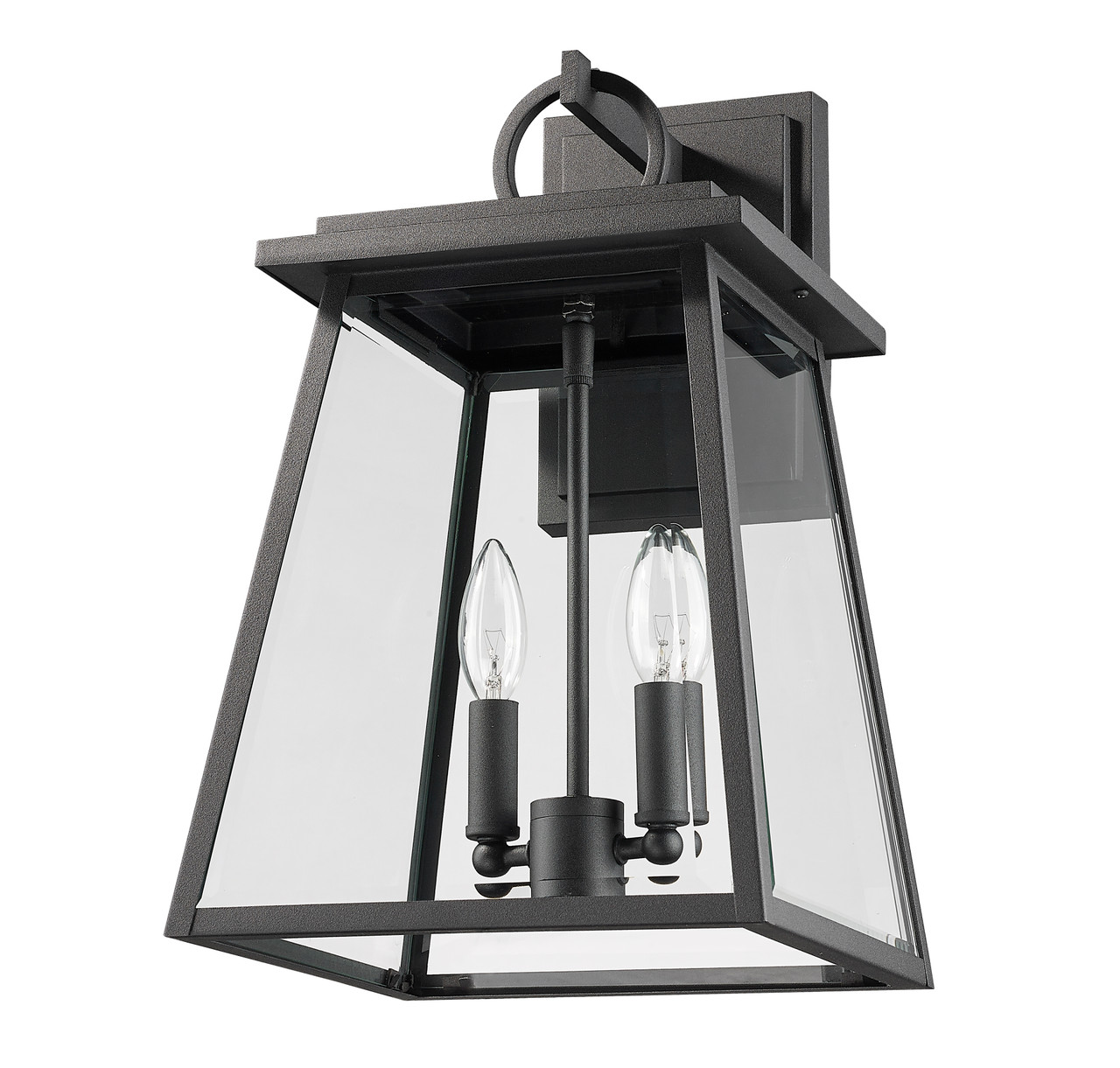 Z-LITE 521M-BK 2 Light Outdoor Wall Sconce, Black