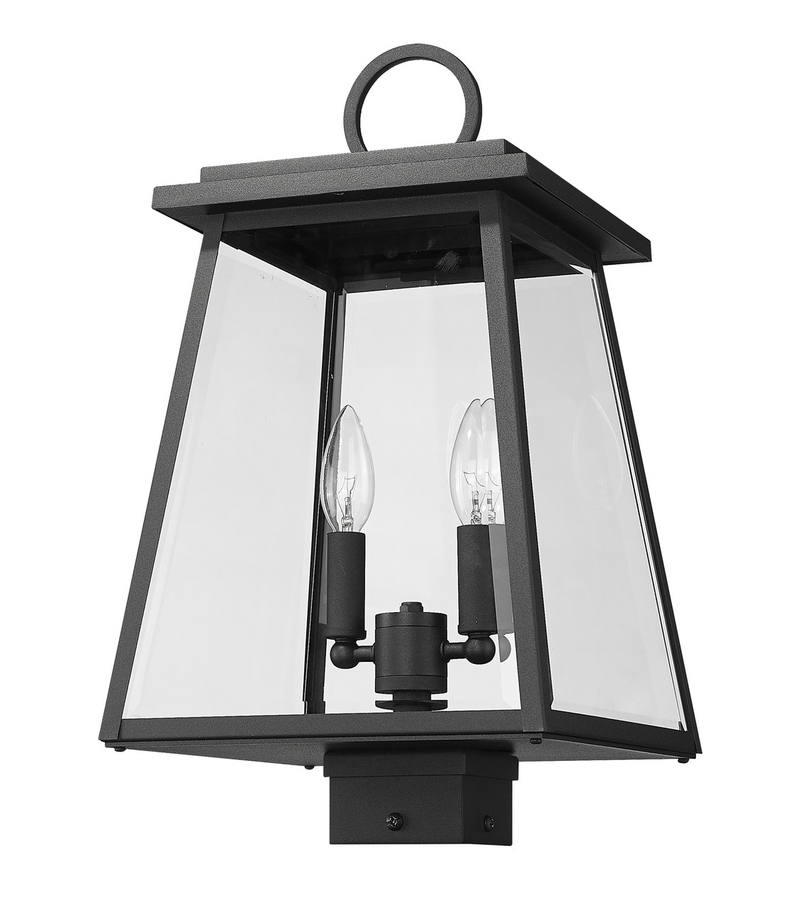 Z-LITE 521PHMS-BK 2 Light Outdoor Post Mount Fixture, Black