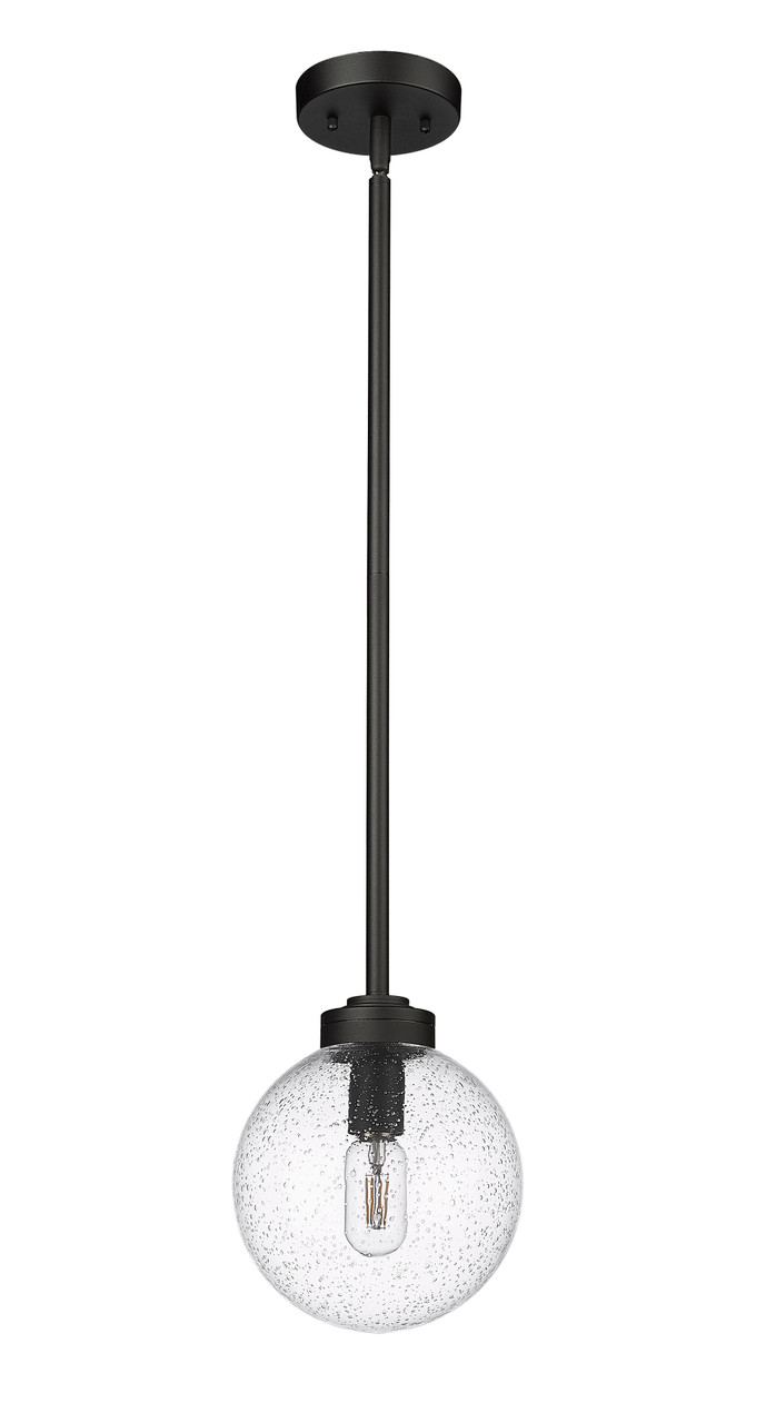 Z-LITE 599P8-BK 1 Light Outdoor Pendant, Black