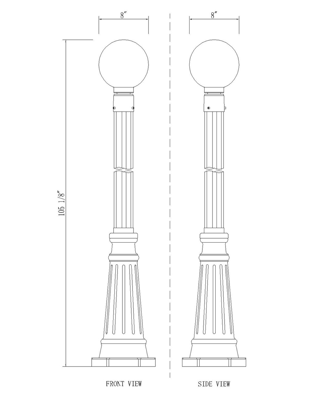 Z-LITE 599PHM-519P-BK 1 Light Outdoor Post Mounted Fixture, Black