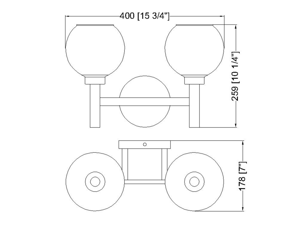 Z-LITE 7502-2V-BN 2 Light Vanity, Brushed Nickel