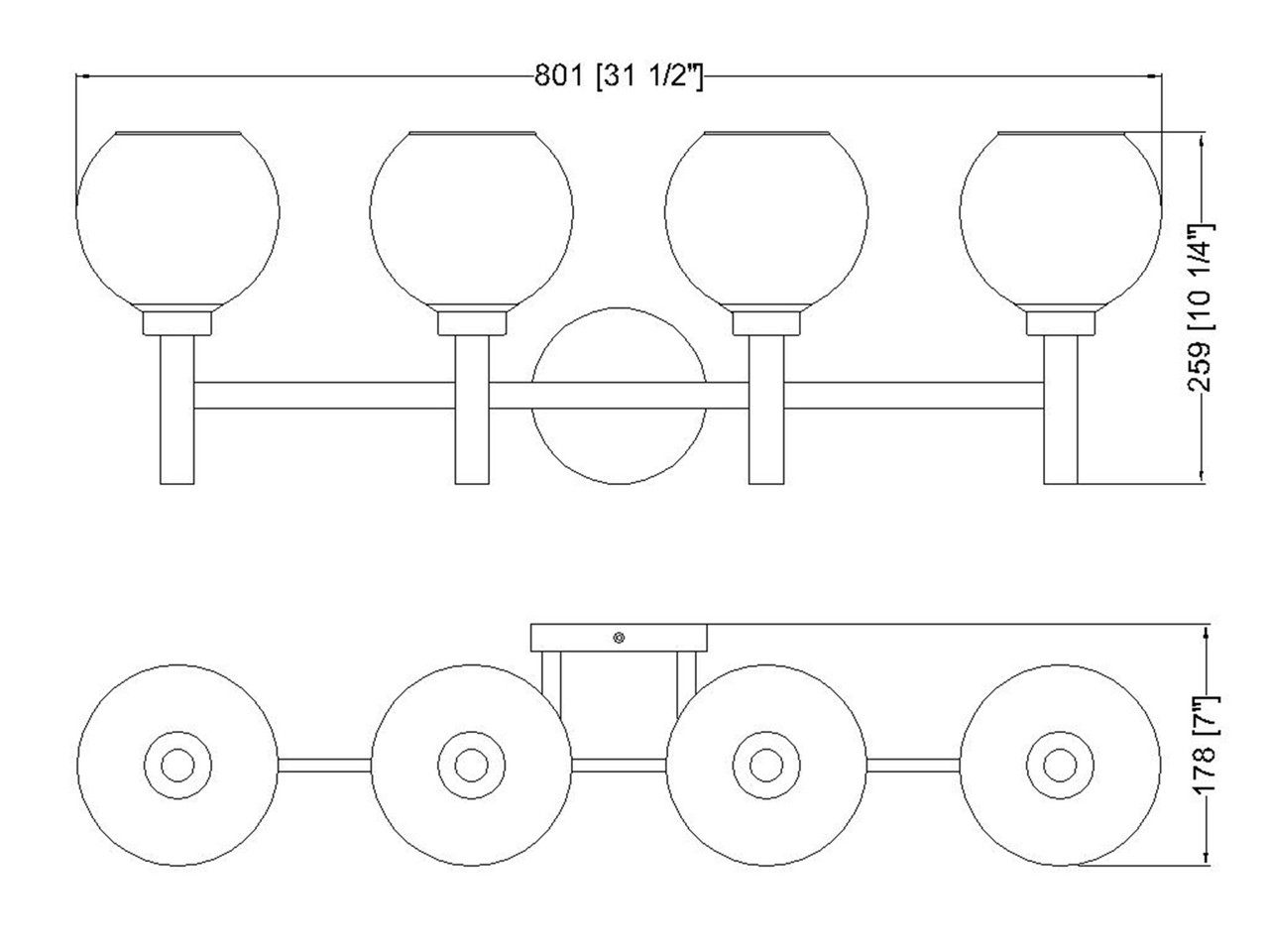 Z-LITE 7502-4V-BN 4 Light Vanity, Brushed Nickel