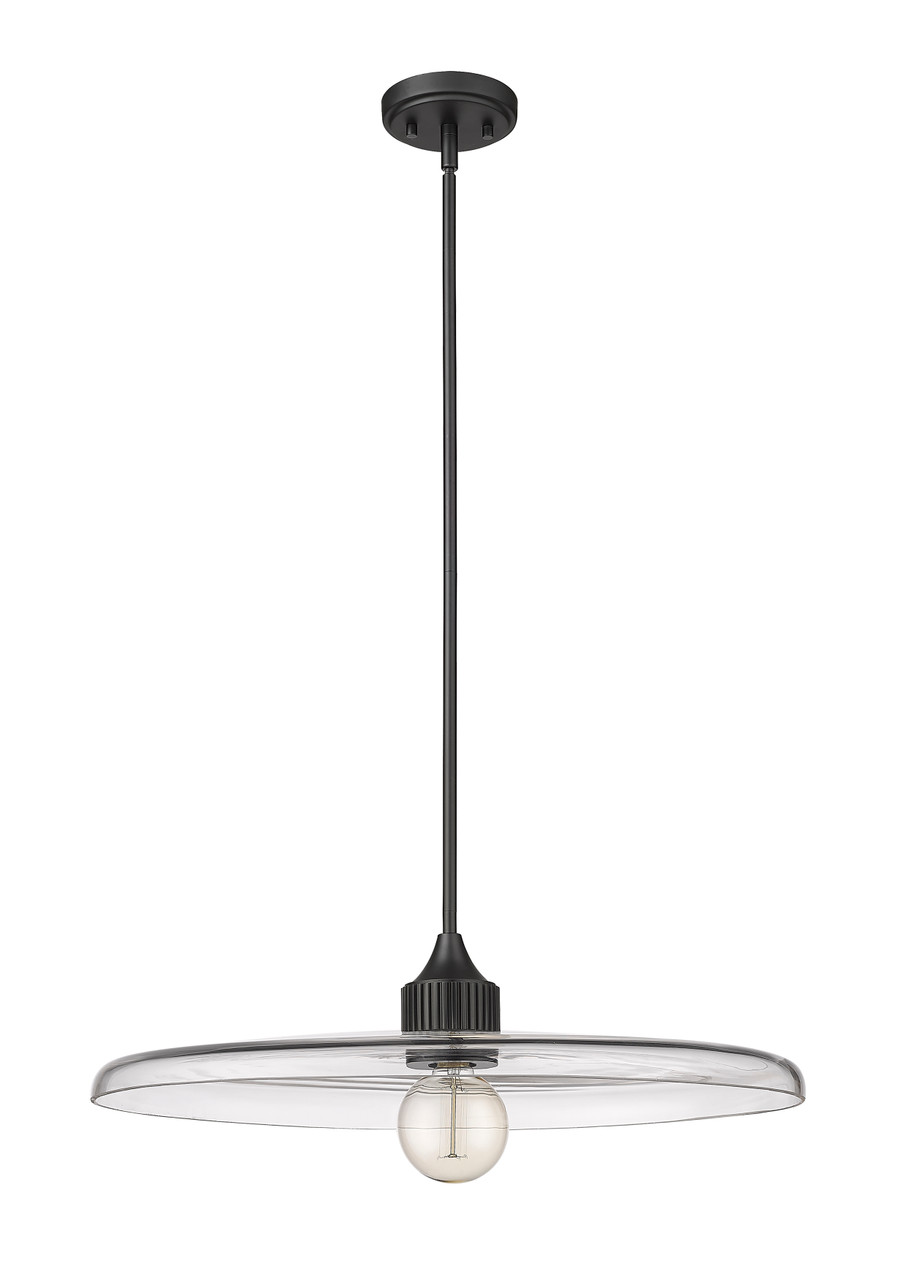 Z-LITE 821P24-MB 1 Light Pendant, Matte Black