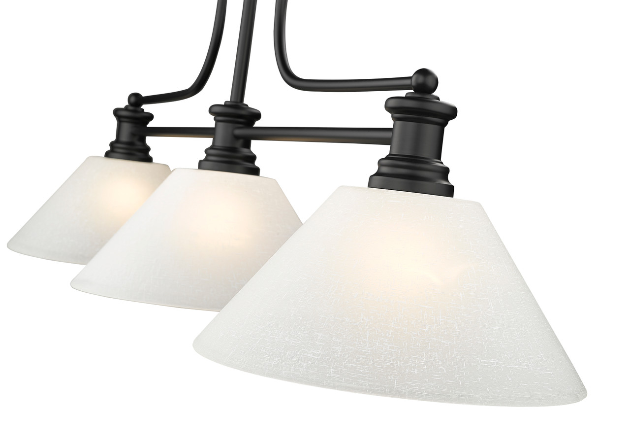 Z-LITE 725-3MB-AWL14 3 Light Billiard, Matte Black