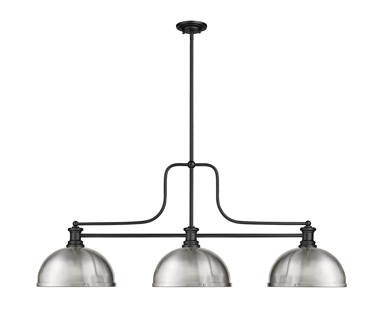 Z-LITE 725-3MB-D12BN 3 Light Billiard, Matte Black Z-LITE 725-3MB-D12BN 3 Light Billiard, Matte Black