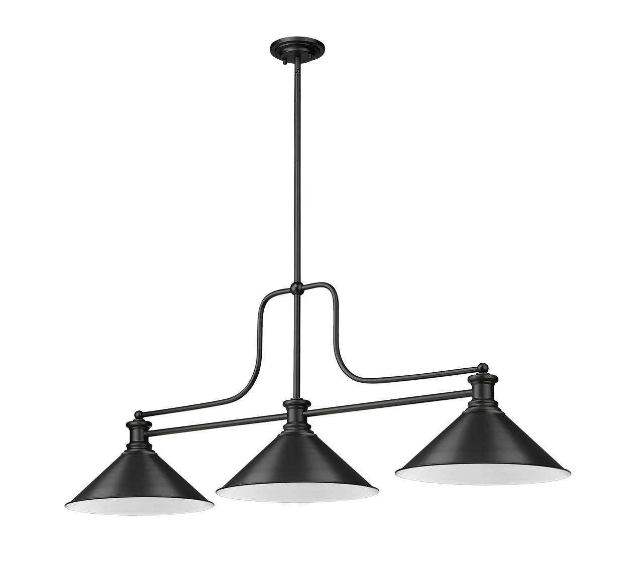 Z-LITE 725-3MB-MB15 3 Light Billiard, Matte Black