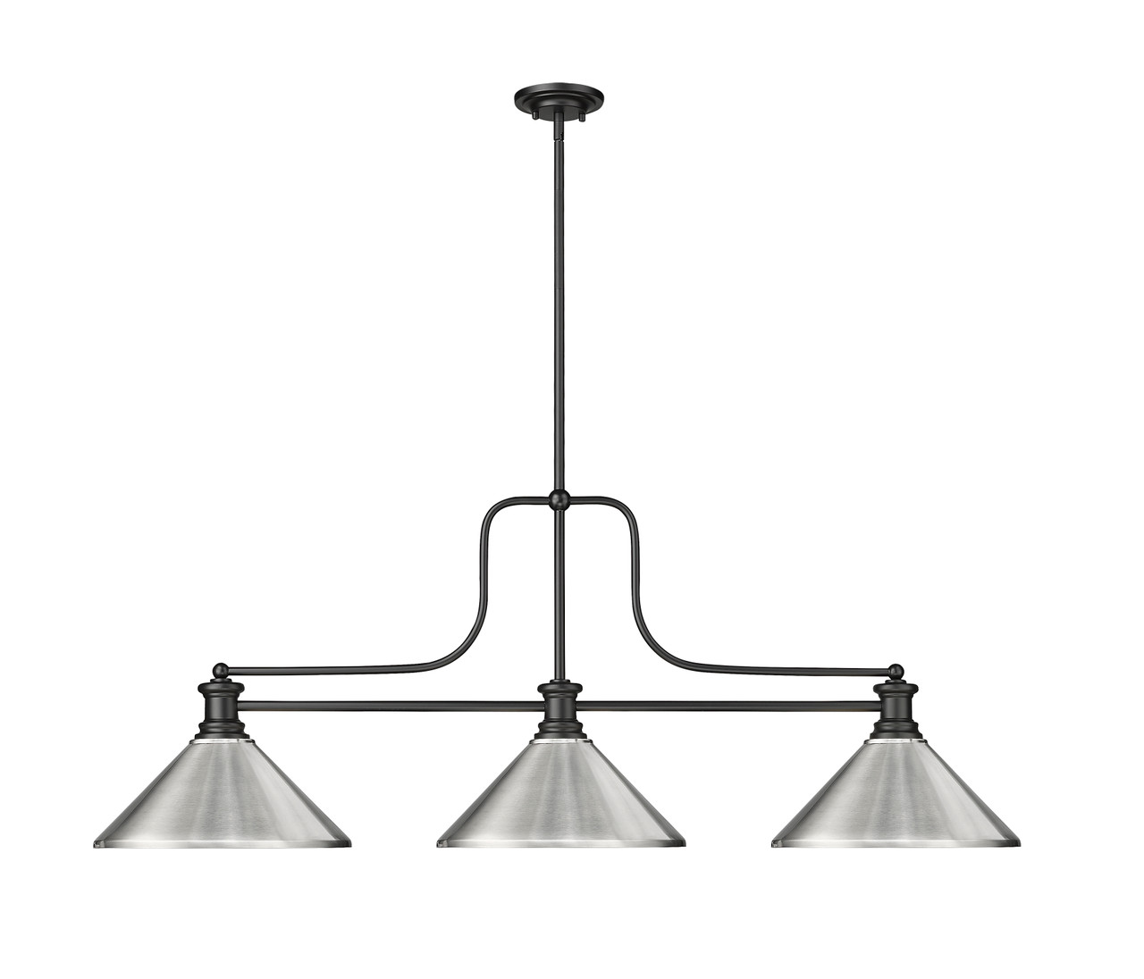 Z-LITE 725-3MB-MBN 3 Light Billiard, Matte Black