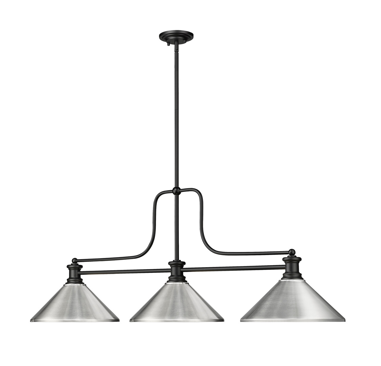 Z-LITE 725-3MB-MBN 3 Light Billiard, Matte Black