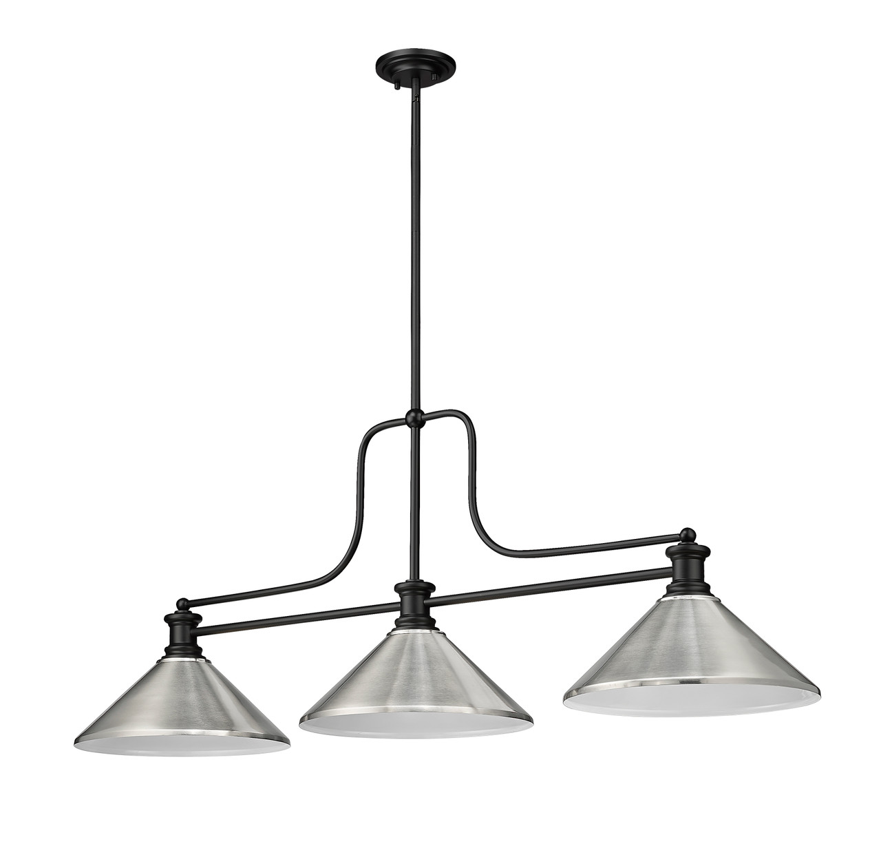 Z-LITE 725-3MB-MBN 3 Light Billiard, Matte Black
