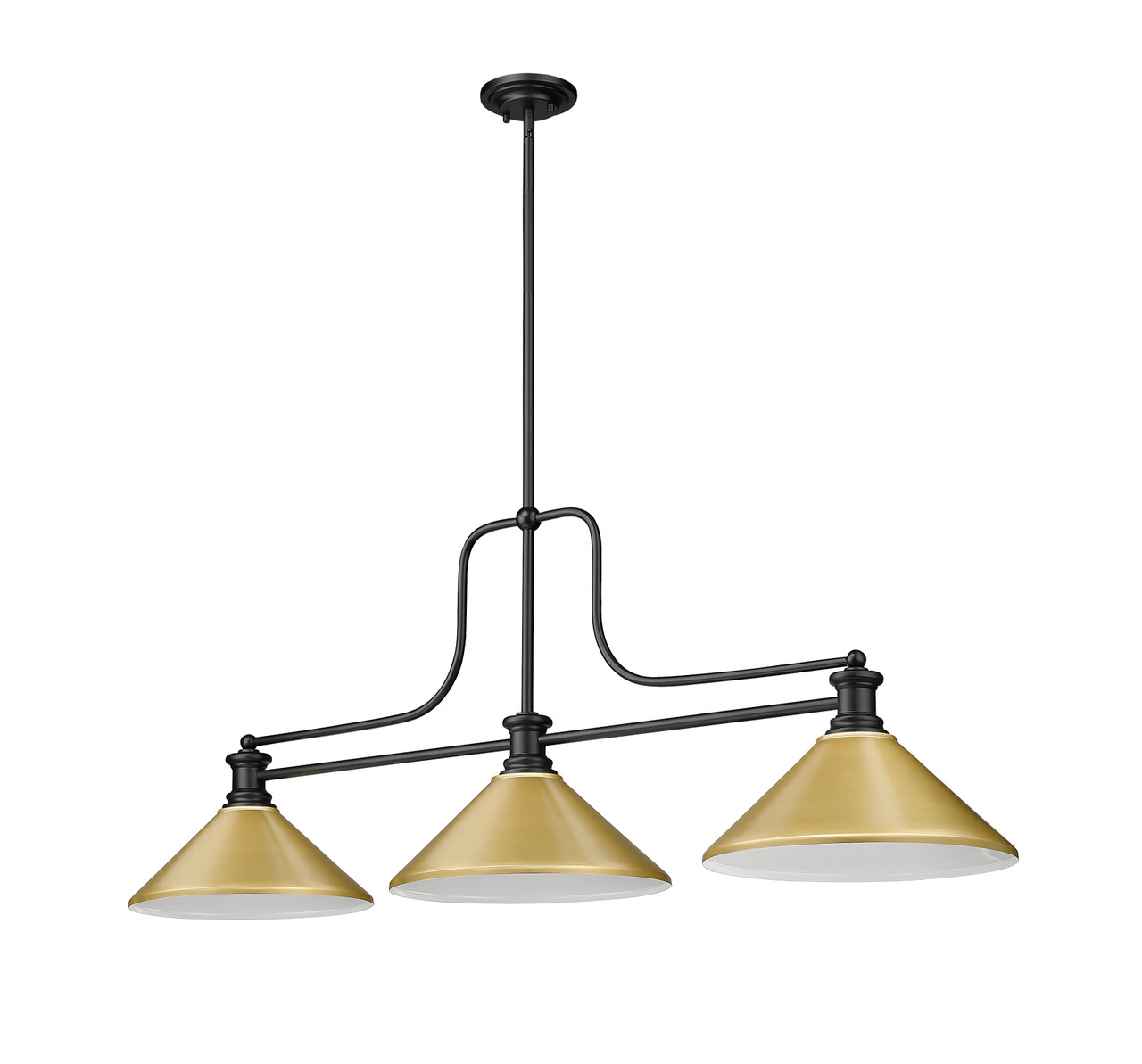 Z-LITE 725-3MB-MSG 3 Light Billiard, Matte Black