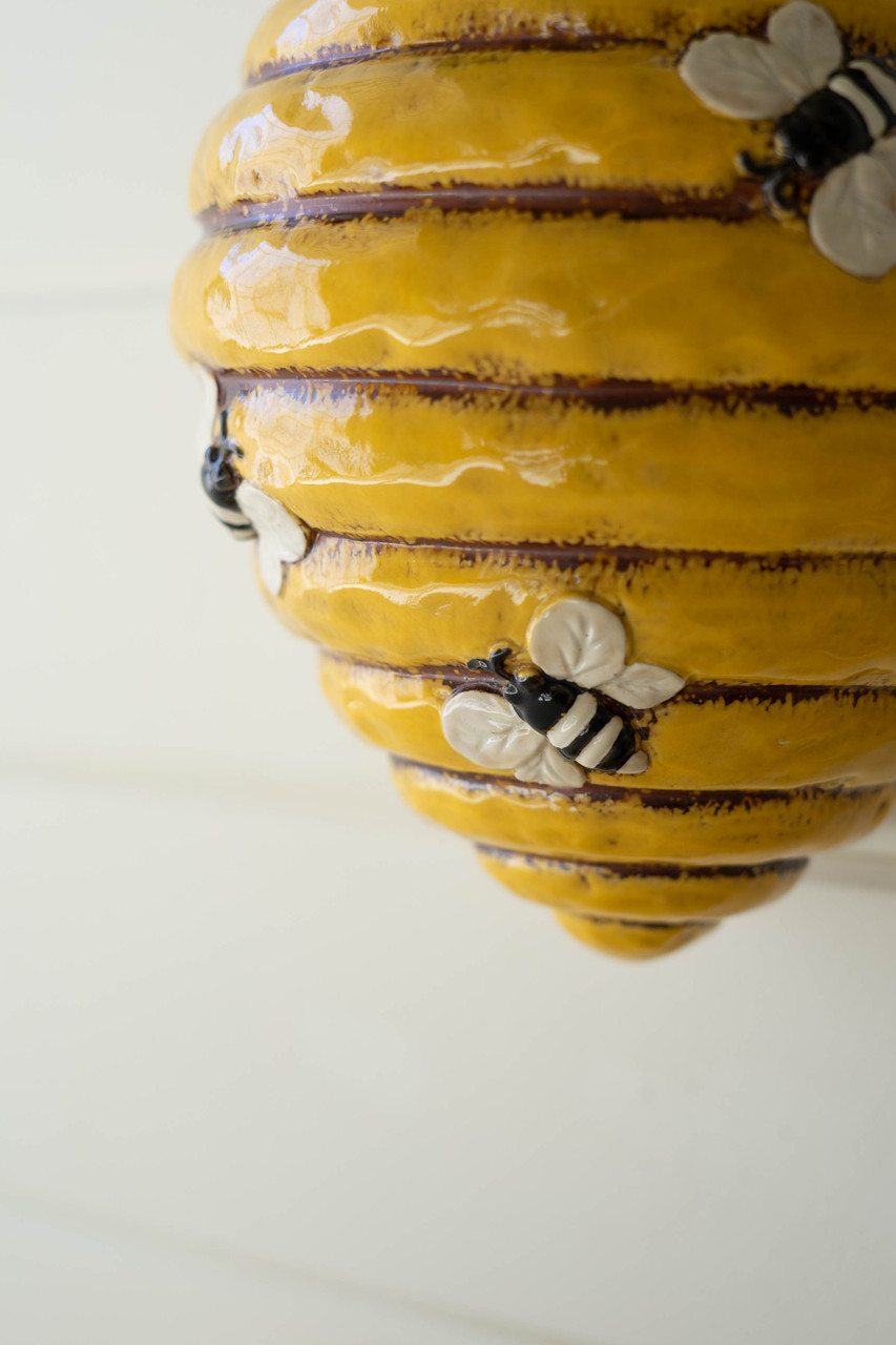 KALALOU CDV2211 Ceramic Bee Hive Wall Planter
