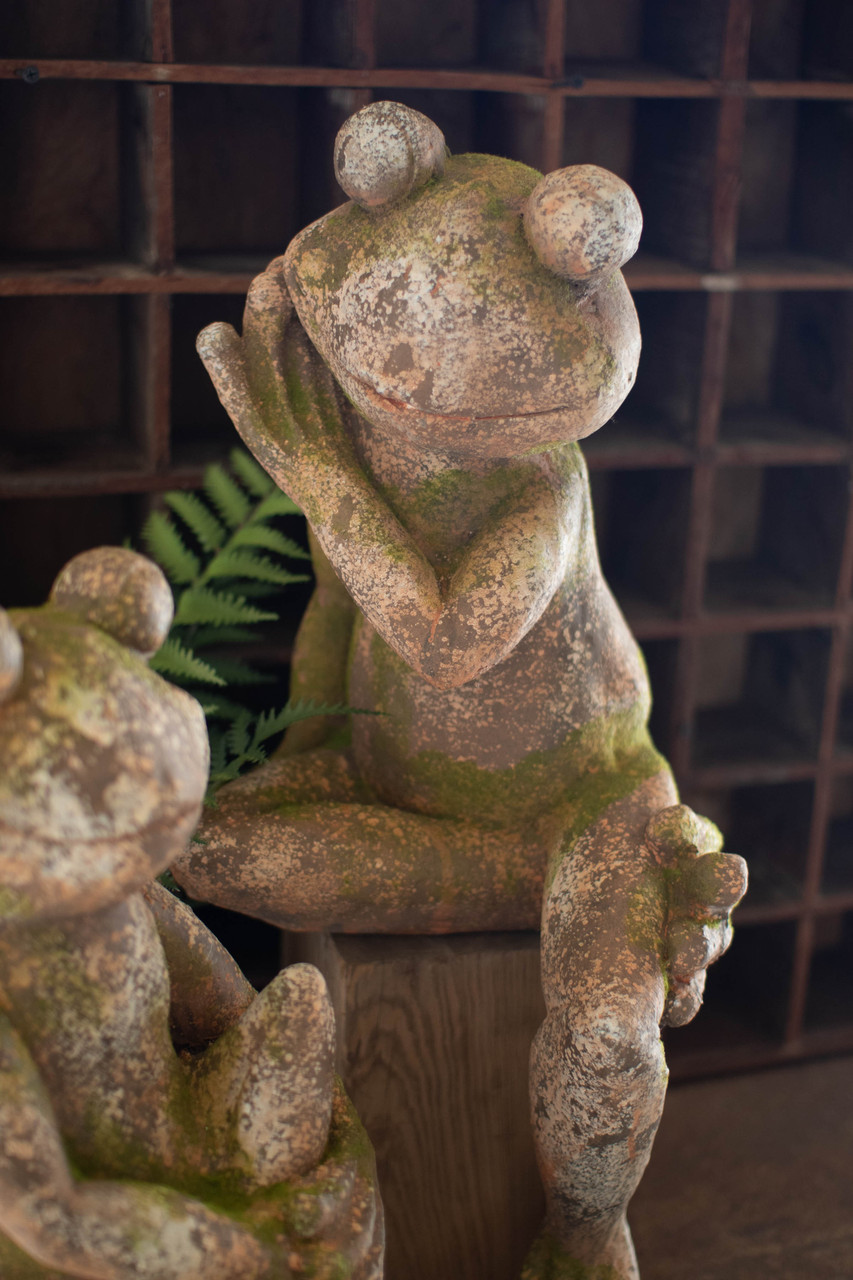 KALALOU CHE1473 Faux Concrete Frog - Large