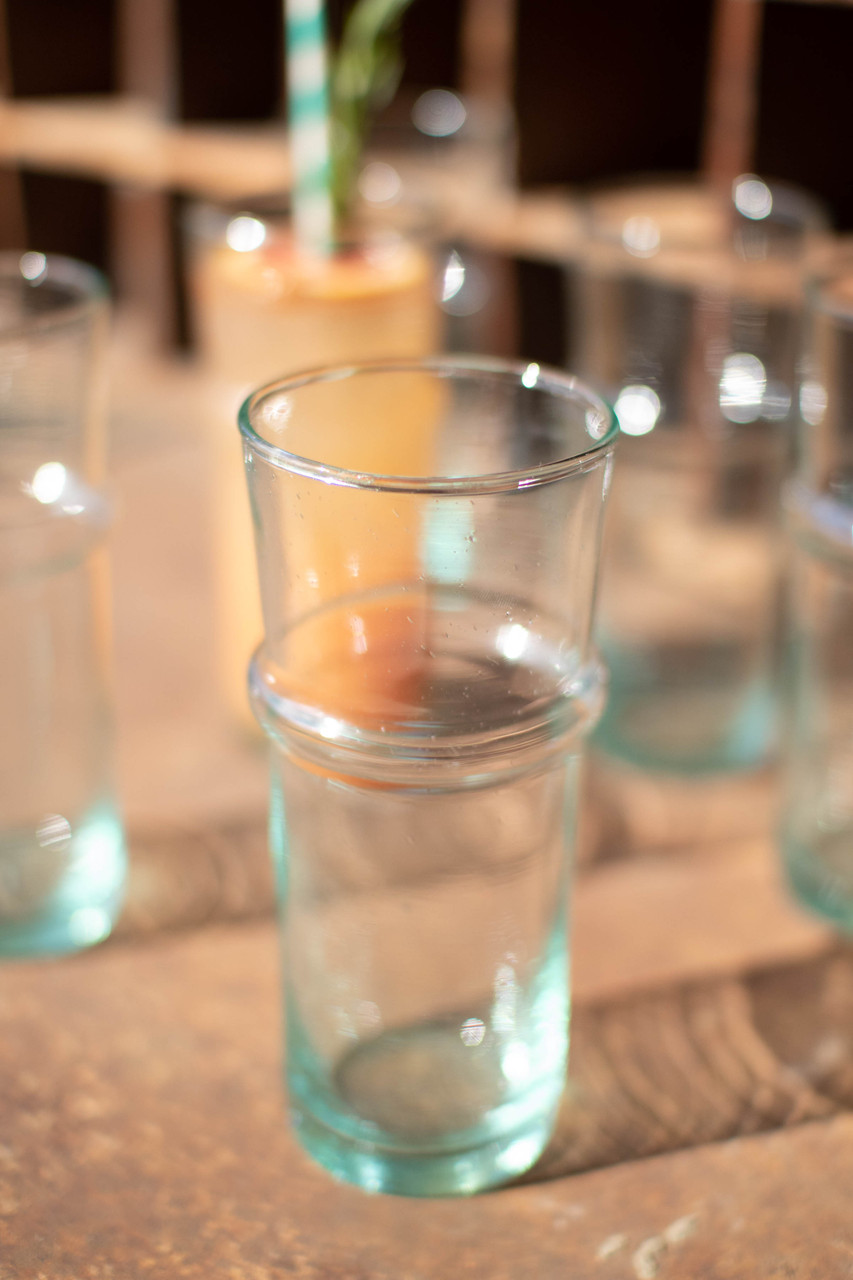 KALALOU CRL6081 Tall Recycled Moroccan Style Tea Glass