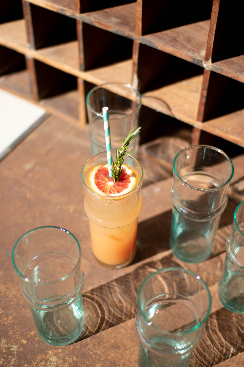 KALALOU CRL6081 Tall Recycled Moroccan Style Tea Glass