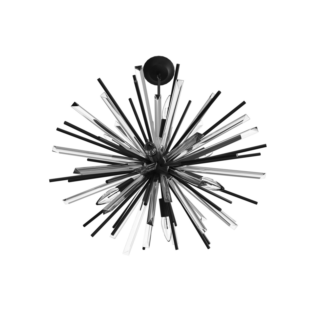AVENUE LIGHTING HF8201-BK 6-Light Sputnik Chandelier, BLACK AVENUE LIGHTING HF8201-BK 6-Light Sputnik Chandelier, BLACK