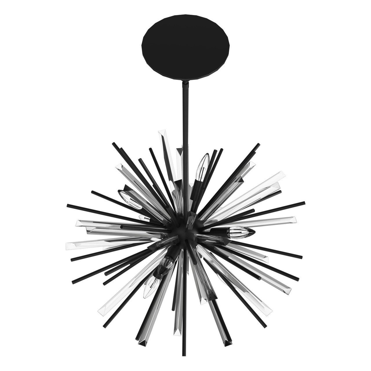 AVENUE LIGHTING HF8201-BK 6-Light Sputnik Chandelier, BLACK AVENUE LIGHTING HF8201-BK 6-Light Sputnik Chandelier, BLACK