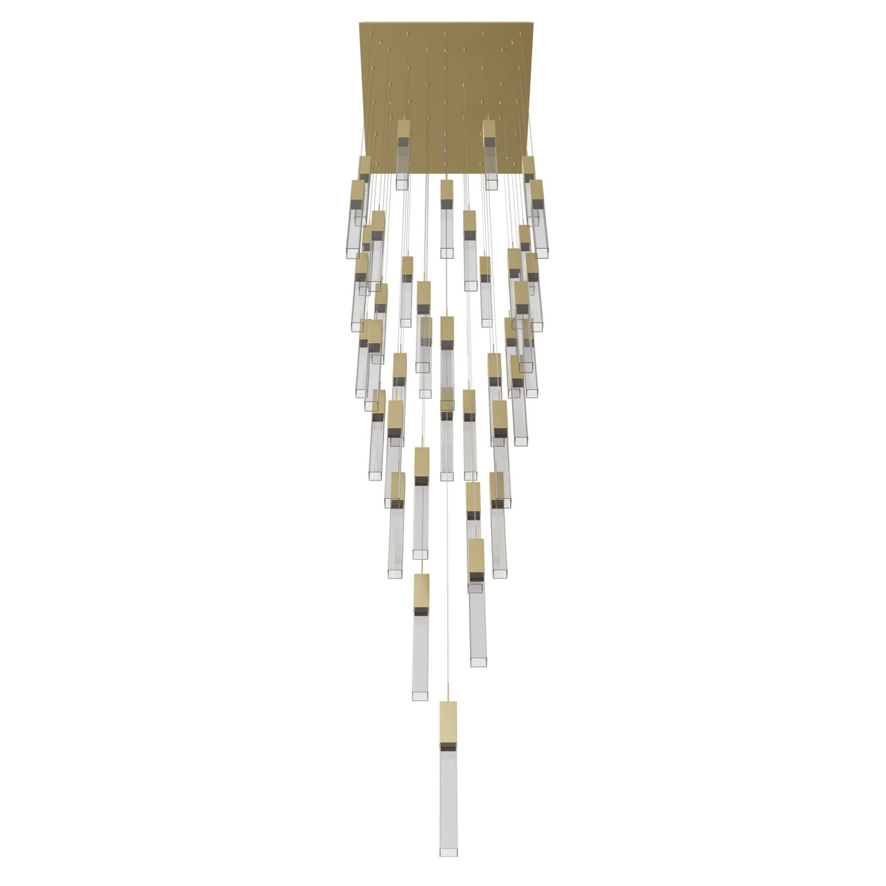 AVENUE LIGHTING HF1903-41-GL-BB-C 41-Light FLUSH MOUNT PENDANTS, BRUSHED BRASS
