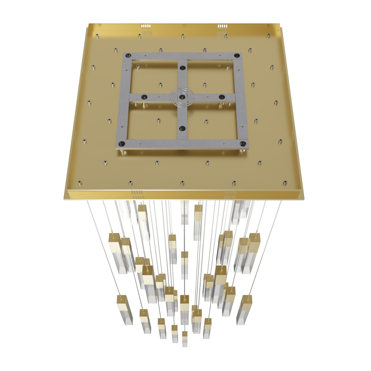 AVENUE LIGHTING HF1903-41-GL-BB-C 41-Light FLUSH MOUNT PENDANTS, BRUSHED BRASS