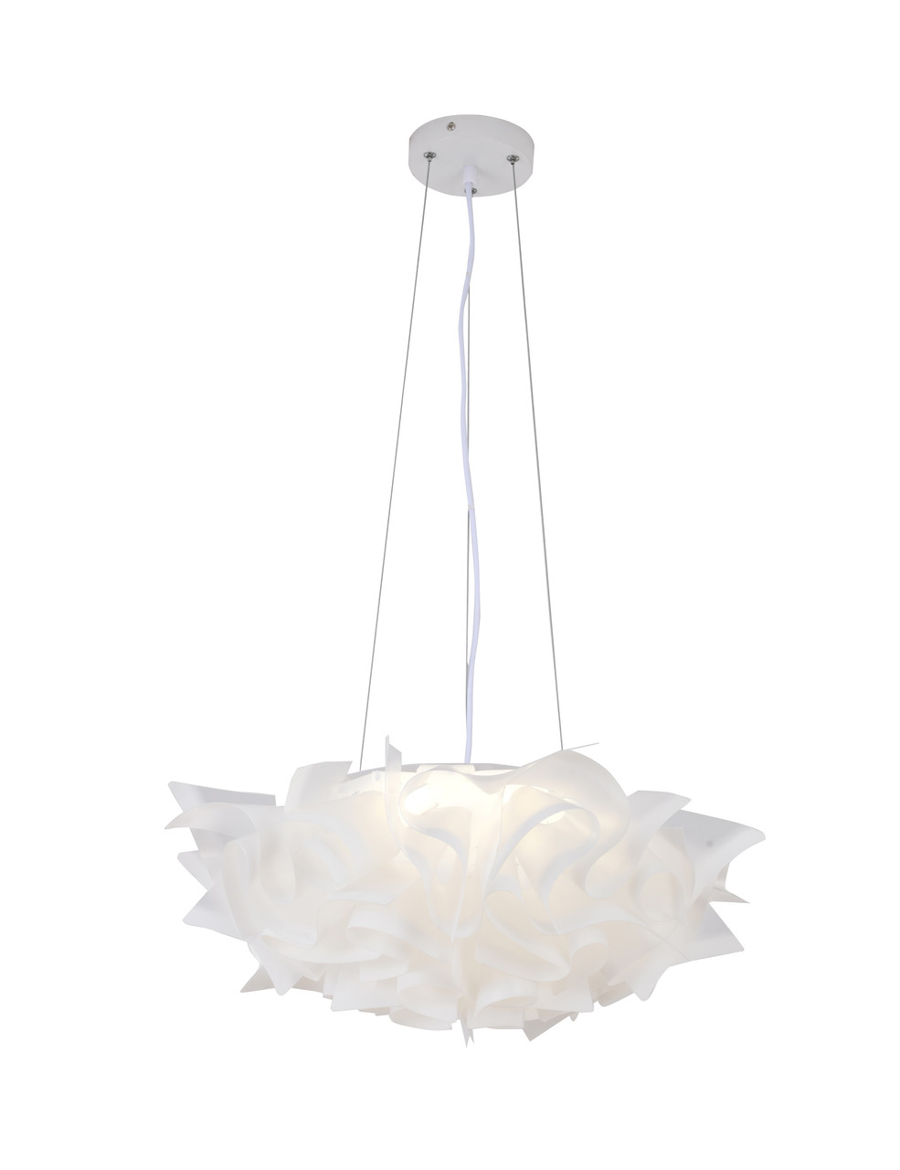 BETHEL INTERNATIONAL DLS104C20W-1 1-Light LED Chandelier, White