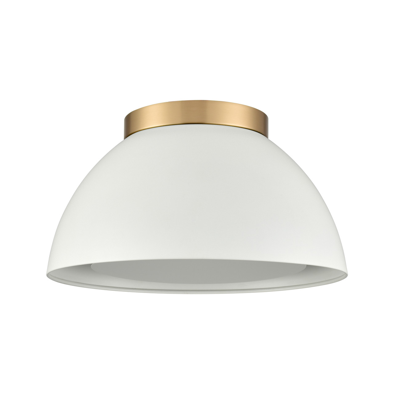 ELK HOME 52313/2 Pelham 10'' Wide 2-Light Flush Mount - Satin Brass with Matte White